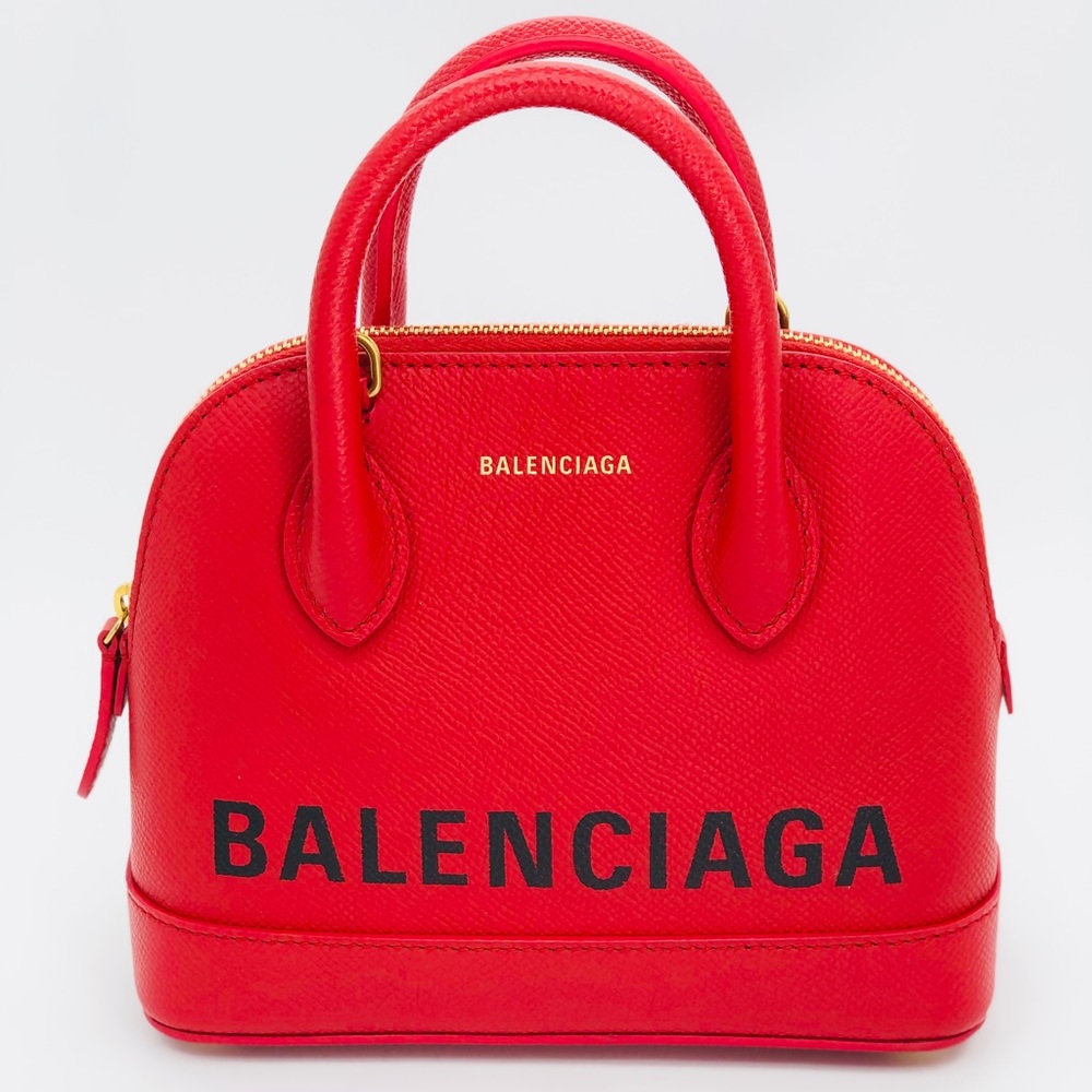 Balenciaga Logo Ville Bag Leather XXS